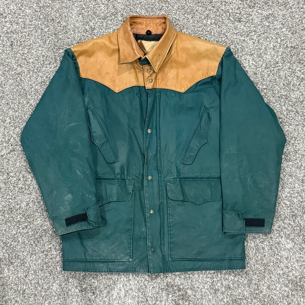 Vintage 90s Schaefer Outfitter 225 Waxed Cotton Leather Rancher Jacket Mens XS